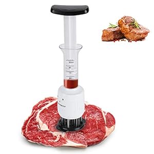 Meat Marinade Needle Injector, 30 Stainless Steel Blade and Tenderizer Injector, Steaks Flavor Syringe Cook Kitchen Tool