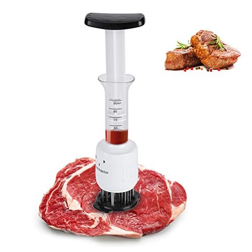 Meat Marinade Injector, Meat Marinade Tenderizer Needle Injector Steaks Flavor Syringe Cook Kitchen Tool