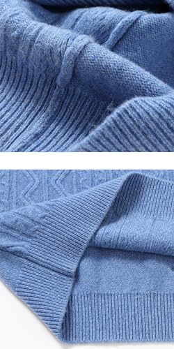 Rivccku Mens Jumpers 100% Pure Cashmere Warm Knitted Crew Neck Jumper Long Sleeve Soft Cozy Knitwear Pullover Sweaters4