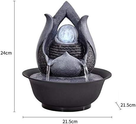 TOMYEUS Tabletop Fountain Resin Decorative Fountain Indoor Fountain Creative Desktop Decoration Statue Mountain Stone Feng Shui Fountain Outdoor Fountain (Color : A)