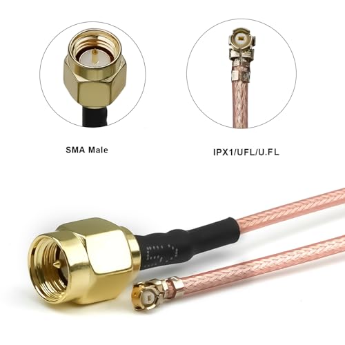 Câble pigtail RG178 faible perte U.FL vers SMA mâle avec blindage haute performance
