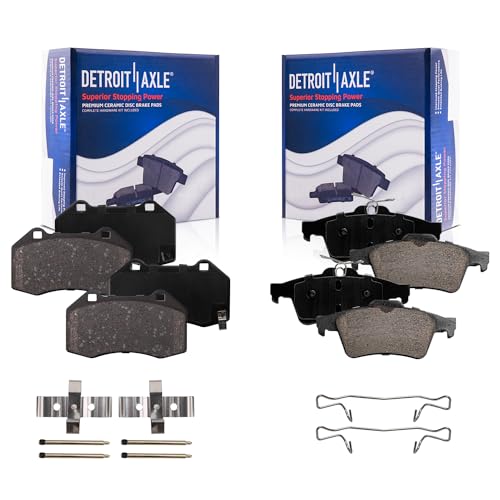 Image of Detroit Axle - 2.0L Brake Pads for 2008-2010 Chevrolet Cobalt SS, Ceramic Brake Pads w /Hardware Front and Rear 2009 Replacement