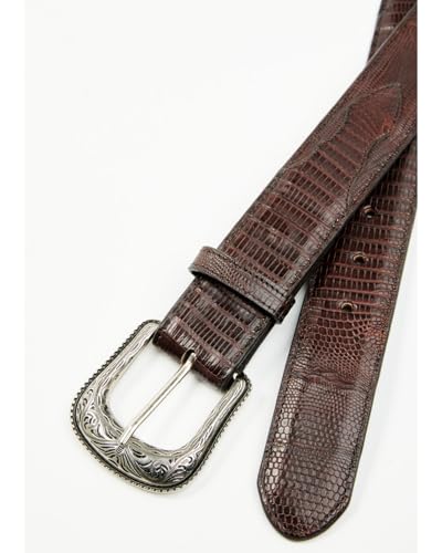 Cody James Men's Exotic Lizard Belt Black Cherry 342