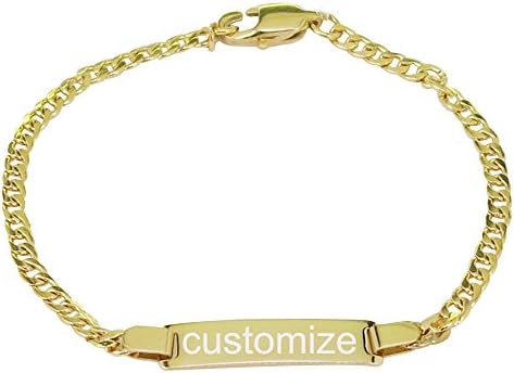 ProLuckis Personalized Gold Baby Bracelet Engraved Name Baby ID Protection bracelets Adjustable