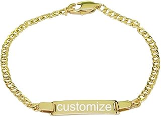 ProLuckis Personalized Gold Baby Bracelet Engraved Name Baby ID Protection bracelets Adjustable