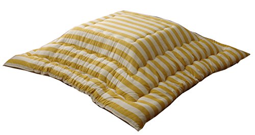 イケヒコ こたつ布団 正方形 掛け単品 インド綿 『ロカ』 イエロー 約205×205cm 5181819