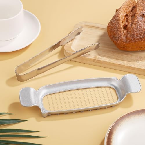 Butterschneider mit Käsezange, Käseschneider aus 304 Edelstahl Gadgets Multifunktionales Küchenwerkzeug Butterschneider Käseschneider aus Draht für Blockkäse und Butter Zubehör
