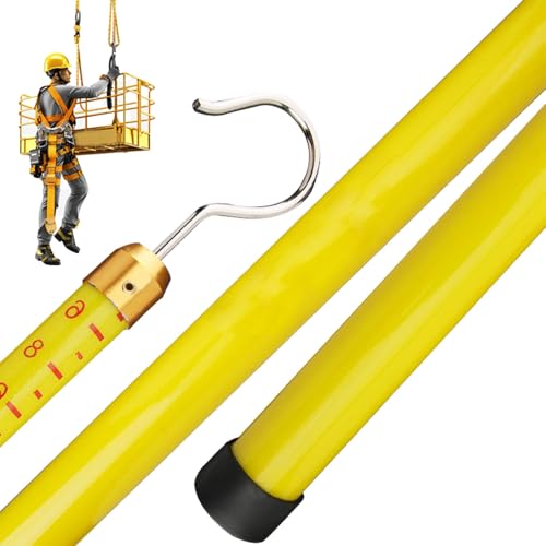 高電圧測定棒、電力測定距離測定棒、絶縁エポキシ樹脂伸縮高さ測定ポールタワー定規、伸縮式測定ロッド、活線作業者用絶縁高さ測定ロッド、ラインおよび建設現場での作業用(Yellow,10m/32.8ft)