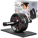 DMoose Fitness 腹筋ローラーホイール コアストレングストレーニング用 - 3.2インチ デュアルホイール 腹筋ホイールローラー 440ポンド ステンレススチールシャフト ノンスリップEVAハンドル 腹筋ワークアウト機器 ホームジム 男女兼用