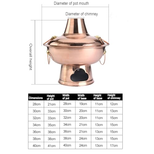 Olla caliente china de cobre estilo Beijing 38cm miniatura 3