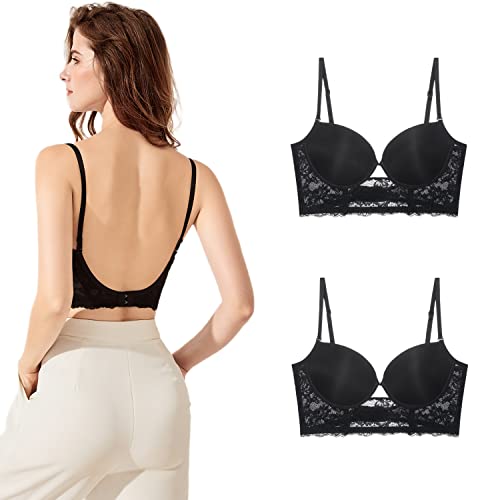 Mosestons Sujetador Mujer de Encaje Hermoso Sujetador con Espalda en Forma de U Elegante Sujetador...