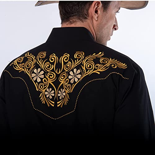 EL PIONERO Men's Western Shirt Long Sleeve Embroidered Cowboy Casual Snap Button Shirt4