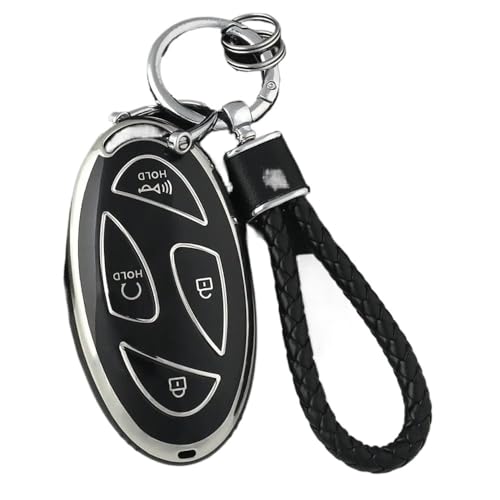 Coque clé Hyundai 7 boutons en TPU noir pour étui clé voiture Grandeur 2023