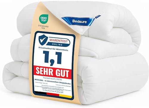 BEDSURE Bettdecke 220x240 Winterdecke 450gsm - 4 Jahreszeiten 2 teilig | Bettdecken Inklusive Ganzjahresdecke 300gsm & Sommerdecke 150gsm, Steppdecke für Vierjahreszeiten, Oeko-Tes