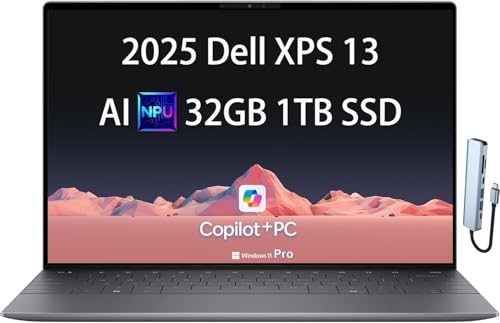 NewDell XPS 13 9345 Business Laptop, Copilot+ AI PC (13.4" FHD+ 120Hz Display, Snapdragon X Elite (> Core i7-1355U), 32GB LPDDR5X RAM, 1TB SSD), Thin Light, 27Hours Battery Life, Win 11 Pro, U...