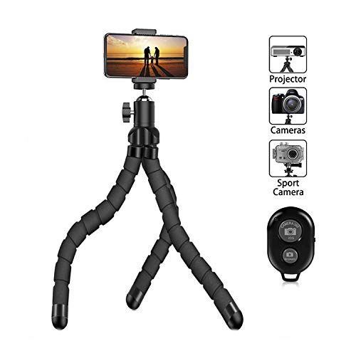Cell Phone Tripod, Potok 12 Inches Mini Tripod Stand Adjustable Camera Stand Holder