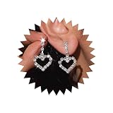 Yheakne Boho Cz Orecchini A Goccia Cuore Argento Cristallo Orecchini Cuore Vuoto Vintage Orecchini Strass A Forma Di Cuore Orecchini Gioielli Per Donne E Ragazze