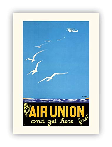Affiche Air France collection Bellaigue 1926 décoration murale aéronautique poster Air Union