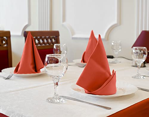image for Utopia Kitchen Coral Cloth Napkins [12 Pack, 18x18 Inch] Absorbent Cot