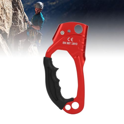 Rappelling Gear Equipment, Elastic Spring Ergonomic Aluminum Alloy Climbing Hand Ascender Lightweight with Spikes for Outdoor Activities