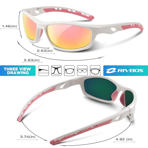 Image of RIVBOS Polarized Sports Sunglasses Driving Sun Glasses Shades for Men Women Tr90 Frame for Cycling Fishing Running RB831