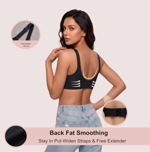 Image of Women's Pure Cotton Blend Lightly Padded Bra (Pack of 3) | Full Coverage Wirefree T-Shirt Bra | Soft Breathable Everyday Bra | Adjustable Straps | Comfortable Multicolor Bra