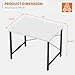 Sweetcrispy Computer Desk, Small Office 32 Inch Writing Work Study Student Teacher Home Bedroom Table with Metal Frame Wood Tabletop - White