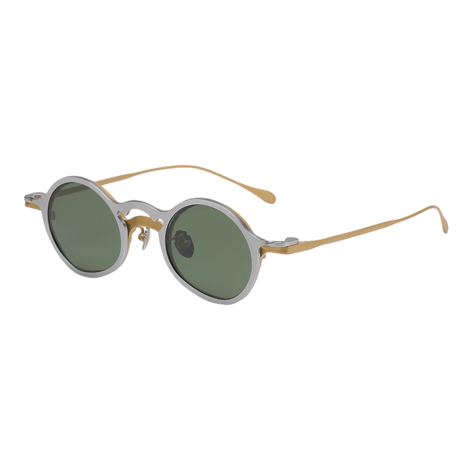Montura de gafas de titanio puro con clip magnético 2 en 1 vintage para hombre, gafas polarizadas retro