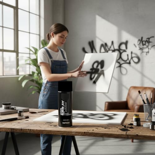 Miniatura 8 de Various Pintura Spray Negro Mate De 400 Ml Adecuado Para Las Superficies De Metal, Madera Y Plástico Pack De 4 Unidad