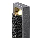 Teamson Home Garten Outdoor Brunnen Hoher Wasserfall mit warmen LED-Lichtern, Layered Rock Design, Robustes Polyresin, dunkelgraues Finish