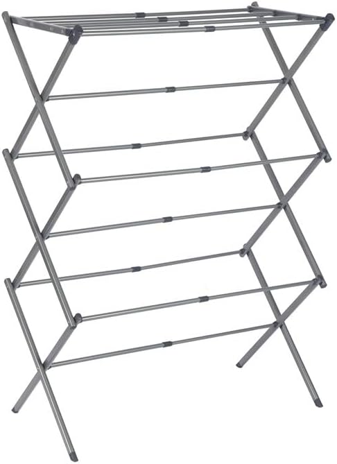 Indoor Outdoor Clothes Drying Rack Foldable Clothes Rack.Indoor Clothes Drying Rack - Foldable Stainless Steel Airer for Towels, Socks, and Bedding - Portable Design for Easy Use and Stabili
