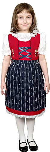 Vestido y traje de tirolesa infantil Schrammel en tres piezas ajustables de la talla 62 a 140