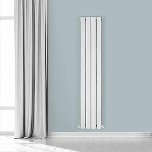 NRG Tall Vertical Flat Panel Column Designer Radiator 1600x272mm Central Heating Gloss White Double