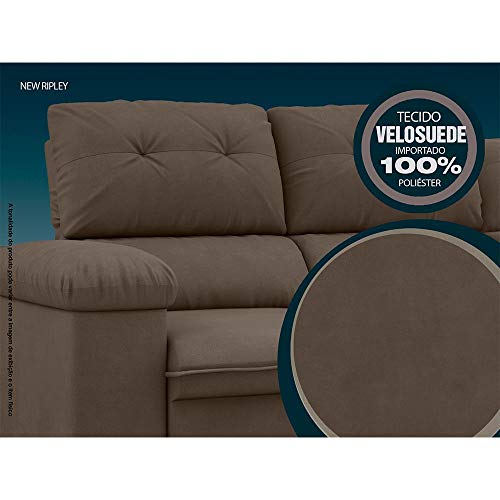 Sofá New Ripley Retrátil e Reclinável Velosuede Marrom
