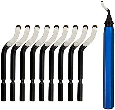 Deburring Tool with 10Pcs HSS Blades - Deburring Tool for Metal, Aluminum, Copper, Plastic Pipe, 3D Printing, Brass
