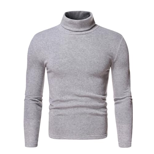 PANVER Felpa da Uomo Sport Casual Moda Caldo Pullover Gioventù personalità Collare in Piedi Tinta Unita Felpe A Maniche Lunghe A-Light Grey M