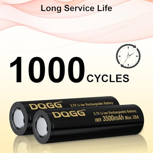 18650 Rechargeable Battery 3.7Volt 3500mAh High Capacity Flat Top for Headlamp Flashlight(2 Pack,18650 Battery+Charger) - Thumbnail 6