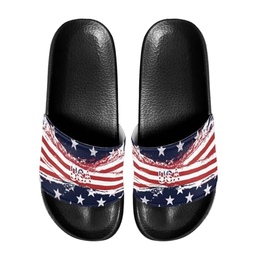 Slide Sandals for Women Girls Lightweight Non Slip Shower Shoes Comfotable Open Toe Single Band Slide Sandals Size 6-13.5