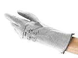 Ansell ActivArmr 42-474 Guantes Resistentes al Calor, Protección Alta Temperatura, Guante Seguridad Usos Industriales, Mecánicos y Químicos, Diseño Robusto, Gris, Talla XL (12 Pares)