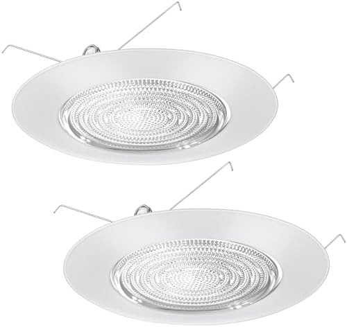 Glooglitter 2 Pcs 6 Inch Shower Trim for Recessed Light Cover White ...
