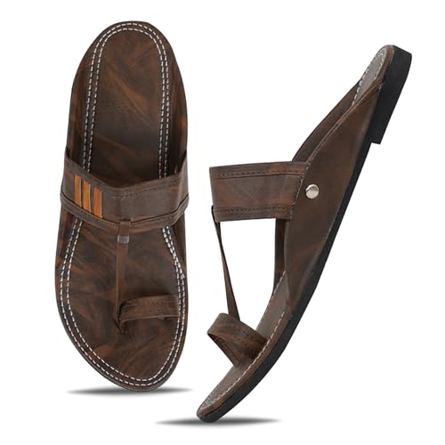 Image of DFR Ethnic Sandals For Boys Men, Comfortable Men's Rajasthani Slipper Chappals