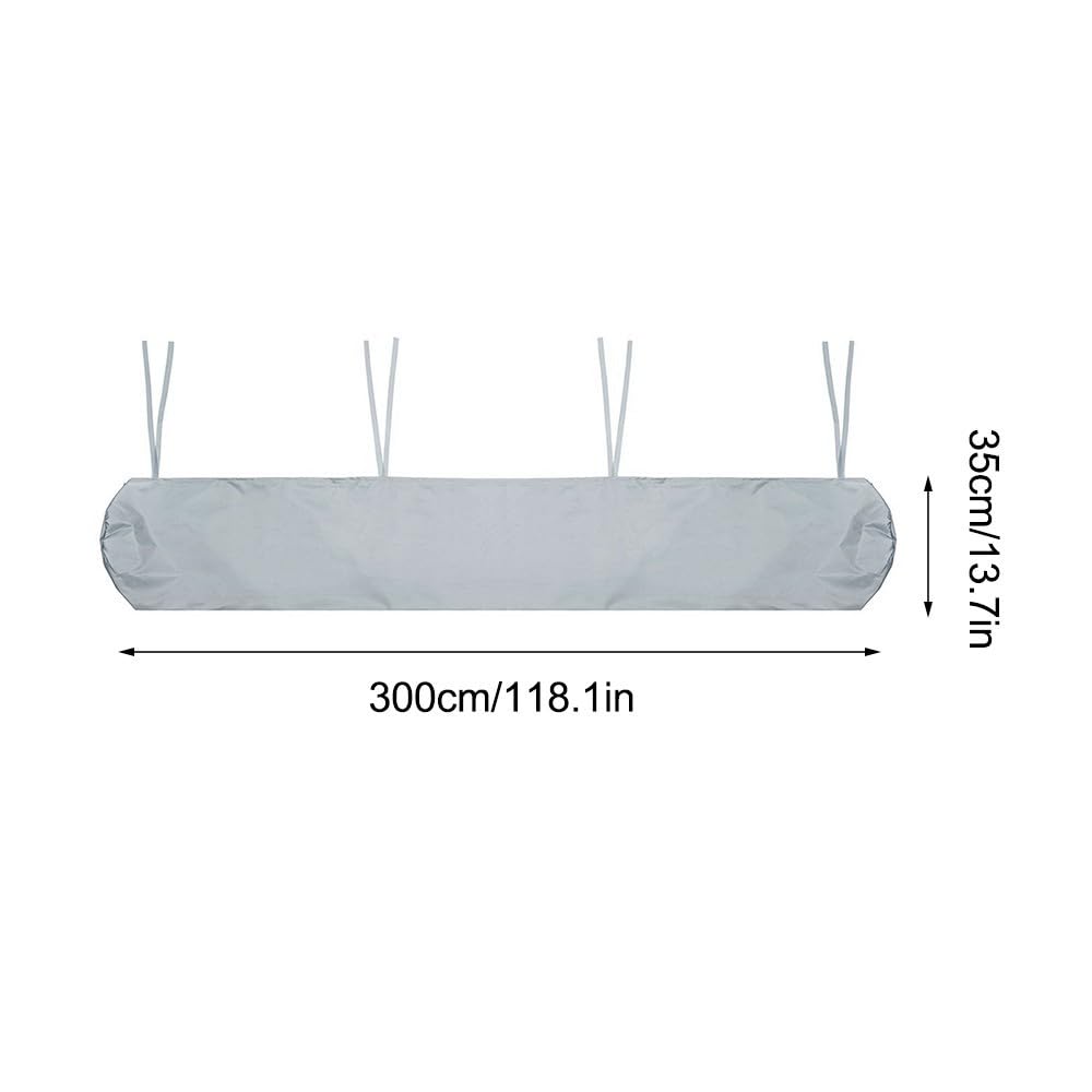 Housse Protection Auvent Imperméable Sac Rangement Anti-UV Jardin Gris 3M