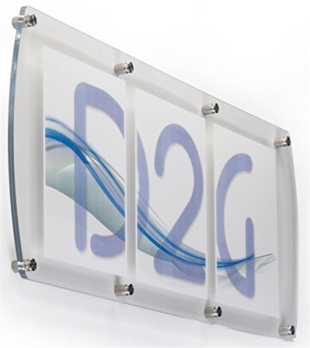 Wall Mount Office And Business Sign, 33" X 14" X 1", Holds (3) 8.5" X 11" Signs, Standoffs Included #TOP23
