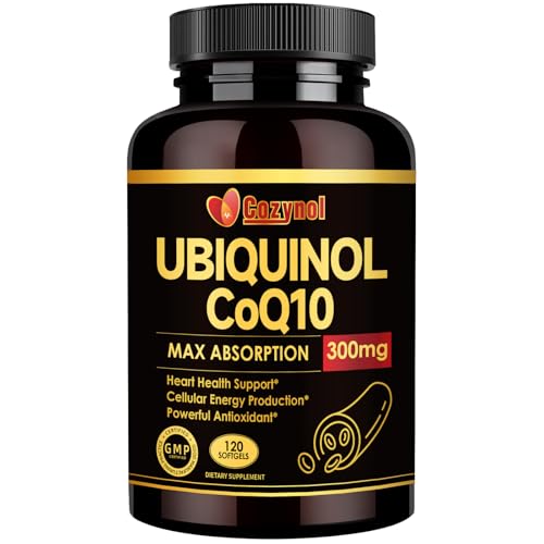 Ubiquinol CoQ10-300mg-Softgels with Vitamin E & Omega 3 Coenzyme Q10 Supplement High Absorption Support Heart Health & Energy-Production Powerful-Antioxidant 120 Servings 4 Month Supply