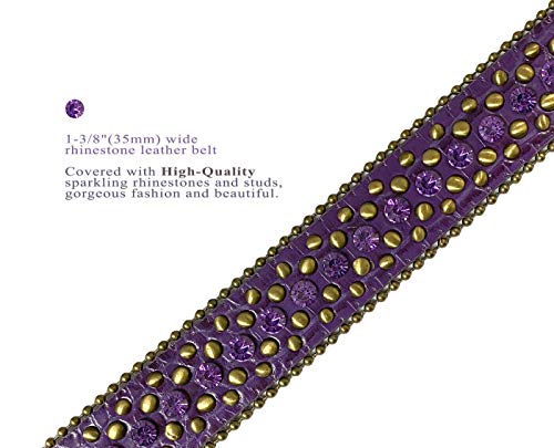 35116 50116 Women's Belts Rhinestone Belt Fashion Western Cowgirl Bling Studded Design Leather Belt4