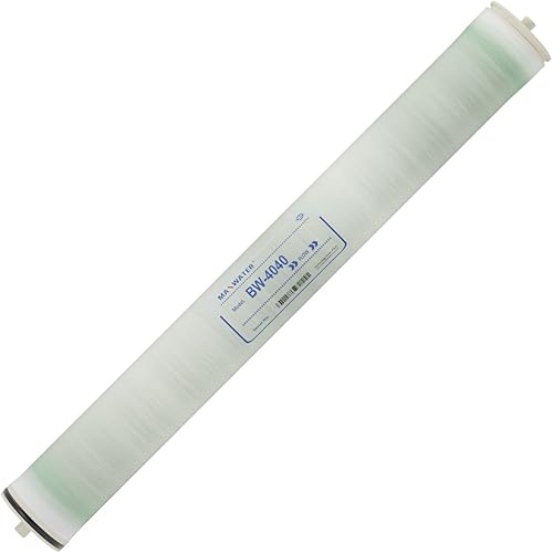 Max Water Elemento de membrana RO de agua salobre -BW-4040 2400 GPD, tamaño de ósmosis inversa comercial de 4 x 40 pulgadas, bueno para uso