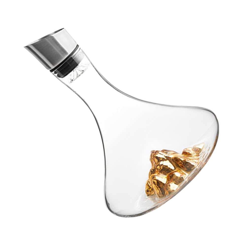 Kreativer Weindekanter 1800ml Kristall Gold für Schnelle Belüftung