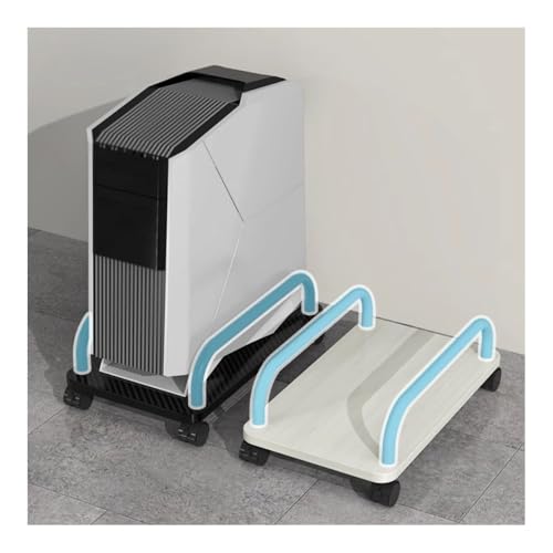 Soporte portátil móvil para torre de computadora con 4 ruedas giratorias, base para CPU, soporte para caja de PC para oficina y gaming (Blanco) miniatura 7