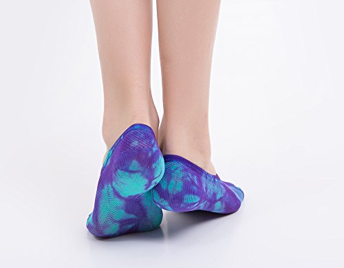 6 Pair Colorful Pattern No Show Liner Socks For Women-B, One Size Fits 6-11(Euro 35-42) #TOP2