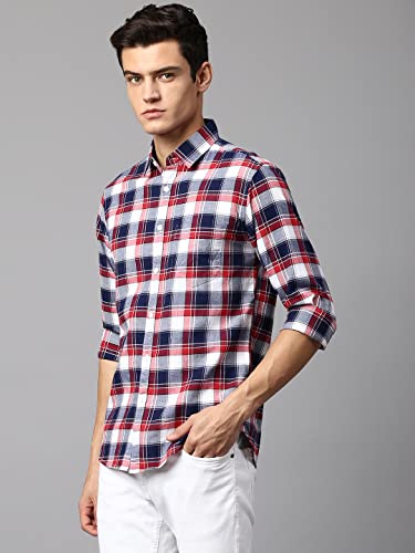 Image of Dennis Lingo Men's Yellow Slim Fit Cotton Casual Shirt